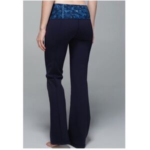 Lululemon Blue Groove Yoga Pants Wide Leg Flare High Rise Leggings